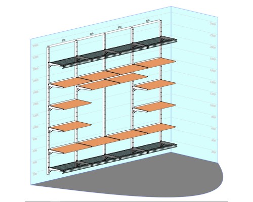 Стеллаж с полками для книг в гостиную